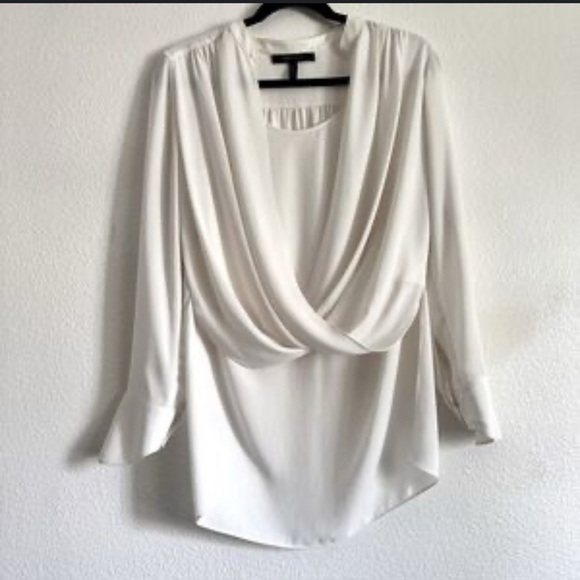 BCBGMaxAzria Jaklyn Draped Front Blouse size XS - Picture 3 of 5